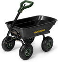 VIVOHOME 4 Cu.Ft 660lbs Wheelbarrow Garden Cart Dump Wagon with 2-in-1 Convertible Handle Attach to ATV or Tractor, 10" All Terrain Wheels, Quick Release System, Heavy Duty Utility Trailer for Yard
