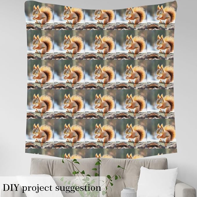Erosebridal Squirrel Flannel Fabric by The Yard Kawaiin Safari Soft Not - Image 3