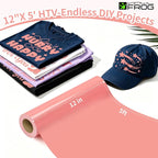 VINYL FROG Coral Heat Transfer Vinyl Roll 12" x5ft Matte HTV Vinyl | Coral Iron - Image 2