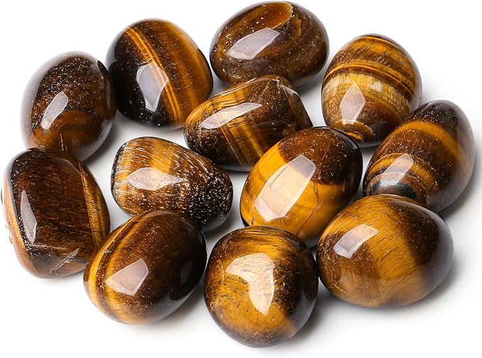 DUQGUHO Tiger Eye Healing Crystals Stones Set Natural Bulk Crystals Tumbled by DUQGUHO