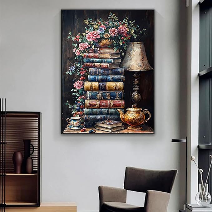 Book Flower Diamond Art Kits for Adults, DIY 5D Vintage Diamond Painting Kits - Image 3