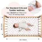 Yoofoss Baby Crib Sheets for Boys Girls, Fitted Crib Sheet 2 Pack for Standard - Image 2