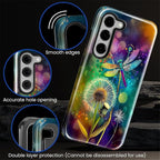 for Samsung Galaxy S23 Case, Dragonfly Dandelion Colorful Pattern Glossy 2 in 1 - Image 5