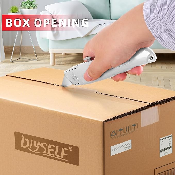 DIYSELF Utility Knife, 20 Pack Heavy Duty Box Cutter Retractable, Box Cutter - Image 2