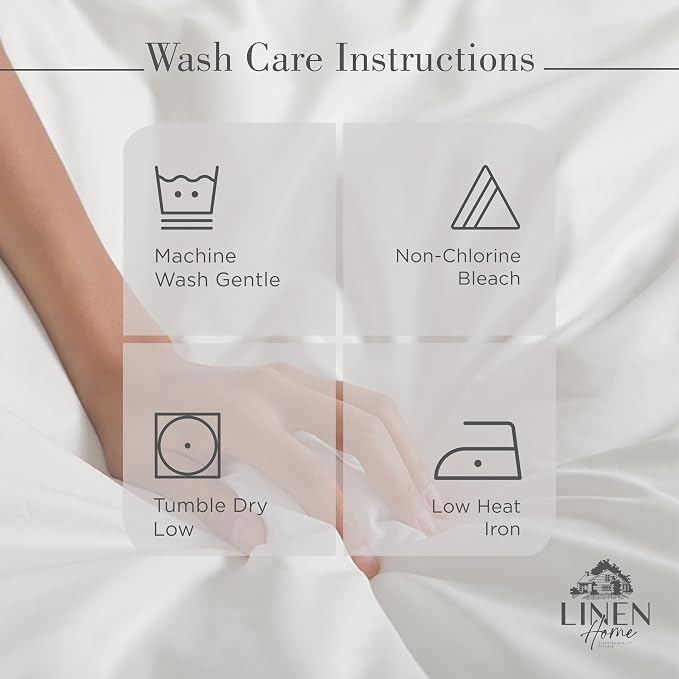 Linen Home 100% Cotton Percale Sheets California King Size, Dove Grey, Deep - Image 5