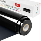 VinylRus Heat Transfer Vinyl-12” x 35FT Black Iron on Vinyl Roll by VinylRus