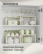 SONGMICS Cabinet Organizer Shelf, Kitchen Storage, Spice Rack, Expandable - Image 2