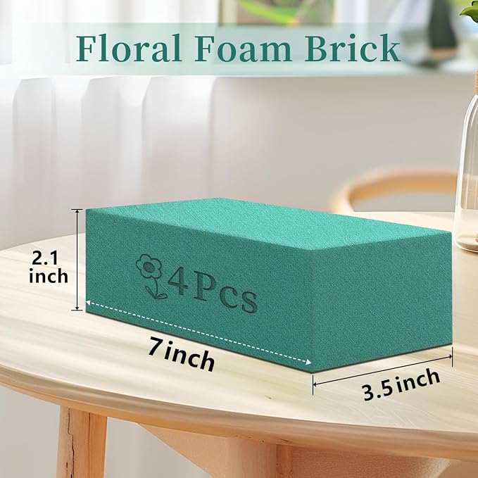 SupKing Floral Foams Blocks 4Pcs Green Wet Dry Flower Foam Bricks Large Florist - Image 2
