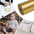 VinylRus Heat Transfer Vinyl-12” x 50ft Gold Iron on Vinyl Roll - Image 2