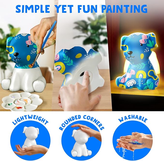 Goody King Paint Your Own Dog Lamp Kit, DIY Night Light, Crafts - Image 5