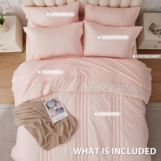 Queen Comforter Set Pink - Image 3
