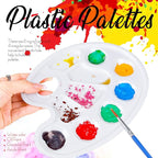 FANDAMEI 20 PCS Oval Paint Tray Palettes, Plastic Paint Tray Palette, Paint - Image 3