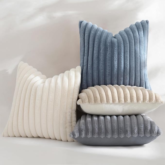 decorUhome Cozy Faux Fur Throw Pillow Covers 12x20 Set of 2 Decorative Soft - Image 5