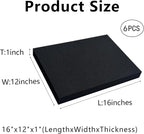 6 PCS 16" x 12" x 1" Polyurethane Foam Sheets Black Cushion Foam Panels | Foam - Image 2