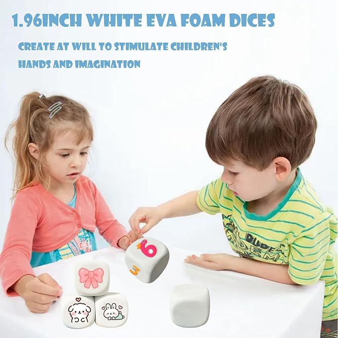 White EVA Foam Dices for Kids Graffiti, Building Blocks, Creative Painting - Image 6