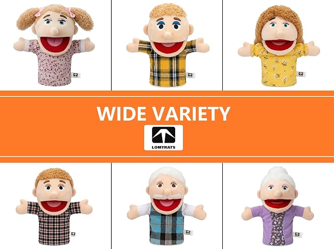 Family Hand Puppets for Kids, Includes Grandpa, Son - Image 8