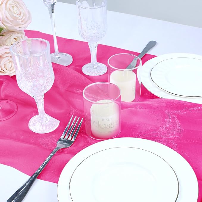 VACVELT Hot Pink Sheer Organza Fabric by The Yard 60" Wide | Semi-Transparent - Image 4