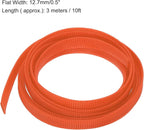 uxcell PET Expandable Sleeving 10ft 1/2" Orange Cable Management Sleeve Cord - Image 3