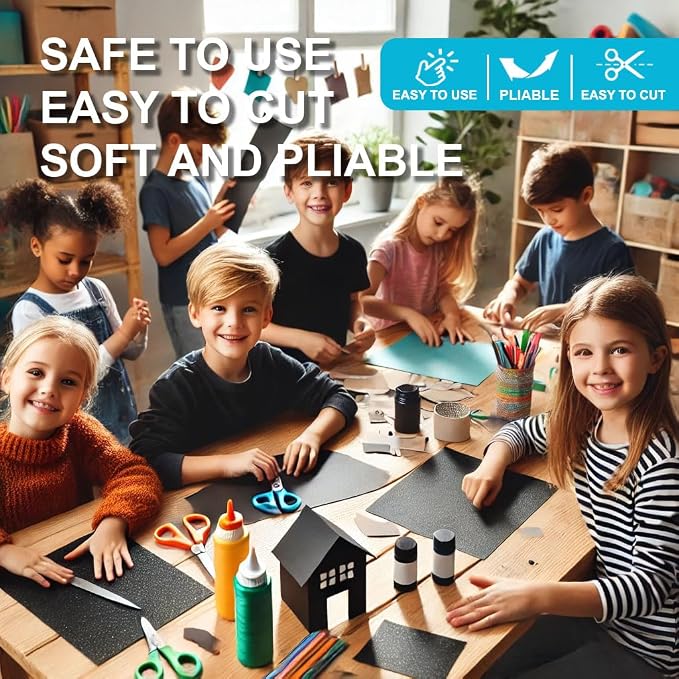 Allgala 20 Pack Self-Adhesive EVA Foam Paper 8x12 Inch Sheets-Black-CF85410 - Image 3
