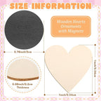 Qunclay 80 Pcs 1 Inch Small Wooden Heart Magnets - Image 2
