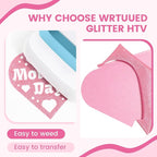 Pink Glitter HTV Heat Transfer Vinyl - Image 3