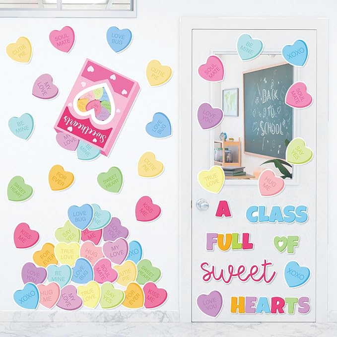 JarThenaAMCS Valentine's Day Classroom Door Decoration Candy Hearts Bulletin - Image 4