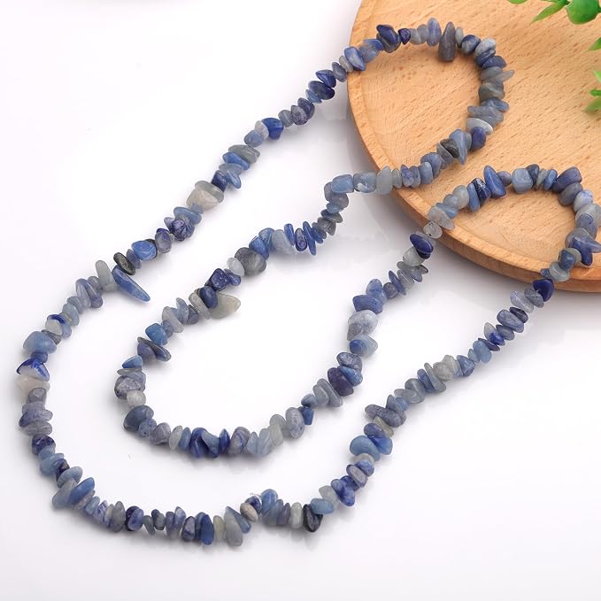 200 Pcs Crystal Chip Beads for Jewelry Making 5-8mm Blue Aventurine | Natural - Image 8