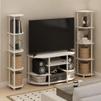 Furinno Turn-N-Tube Corner Shelf Set of 2, 5-Tier Corner Bookshelf, Open - Image 2