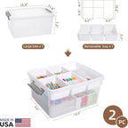 Citylife 17QT 2Packs Clear Craft Organizers and Storage Box - Image 2