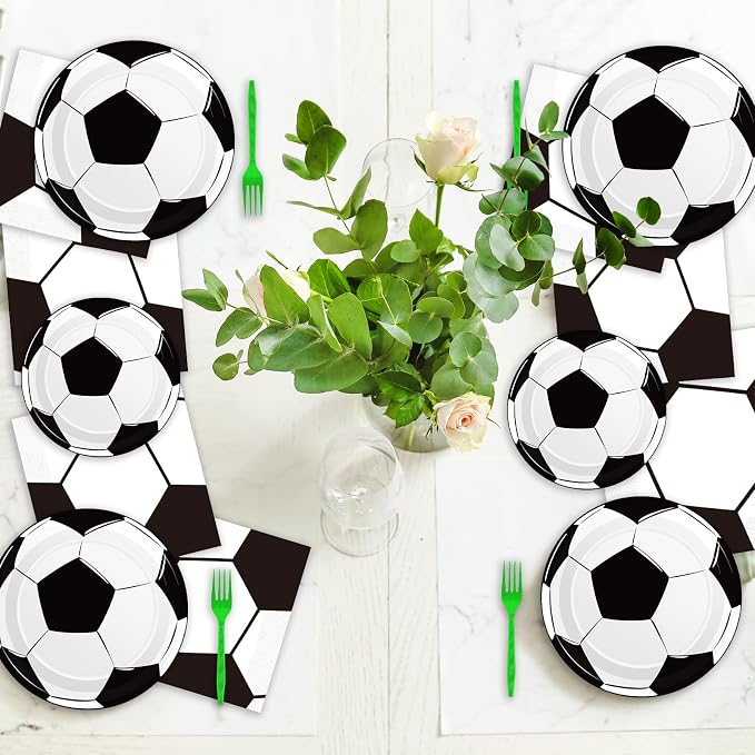 50 Guests Soccer Plates and Napkins Party Supplies Soccer Birthday Party - Image 4