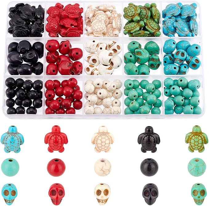 arricraft 190 Pcs Skull Gemstone Beads Kits, Including 50 Pcs Tortoise Beads by ARRICRAFT