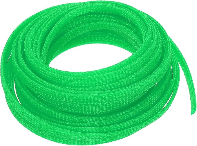 uxcell PET Expandable Sleeving 20ft 1/4" Green Cable Management Sleeve Cord by uxcell