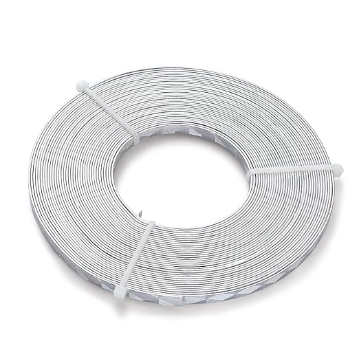 Fashewelry 32.8 Feet 5mm Aluminum Flat Artistic Wire Silver Bendable Metal by FASHEWELRY