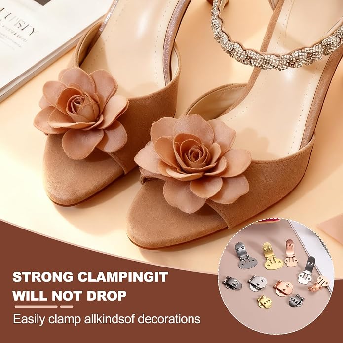 Stainless Steel Flat Blank Shoe Clips, Flat Blank Shoe Clips Bulk Supplies - Image 5