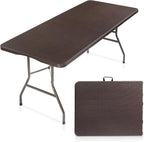 VINGLI 6 Foot Plastic Folding Table Portable Long Table by VINGLI