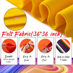 HaoFeiJH Yellow Felt Fabric 36" X 36" 1.6mm，Fabric Sheets Soft Woven Acrylic - Image 2