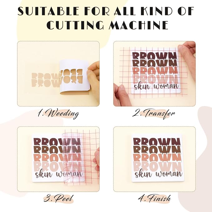 Tintnut Skin Tone Permanent Vinyl 8 Sheets 12x10in Beige Adhesive Vinyl | Solid - Image 3