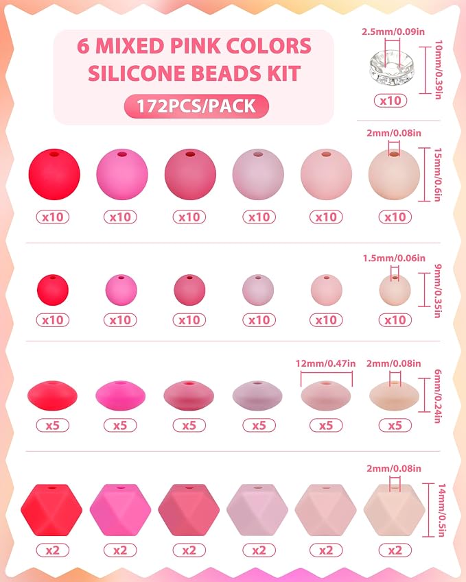 FIVEIZERO 172PCS Silicone Beads - Image 2