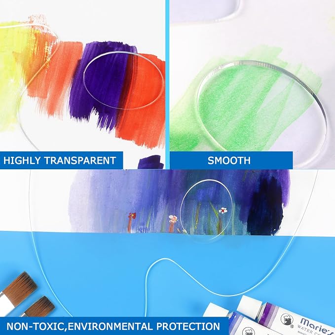 Tamaki 2 Pack Acrylic Paint Palette, Paint Pallet 9.8 x 5.9 Inch | Clear Paint - Image 5