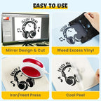 HTVRONT Heat Transfer Vinyl Black HTV Rolls, HTV Vinyl - Image 6