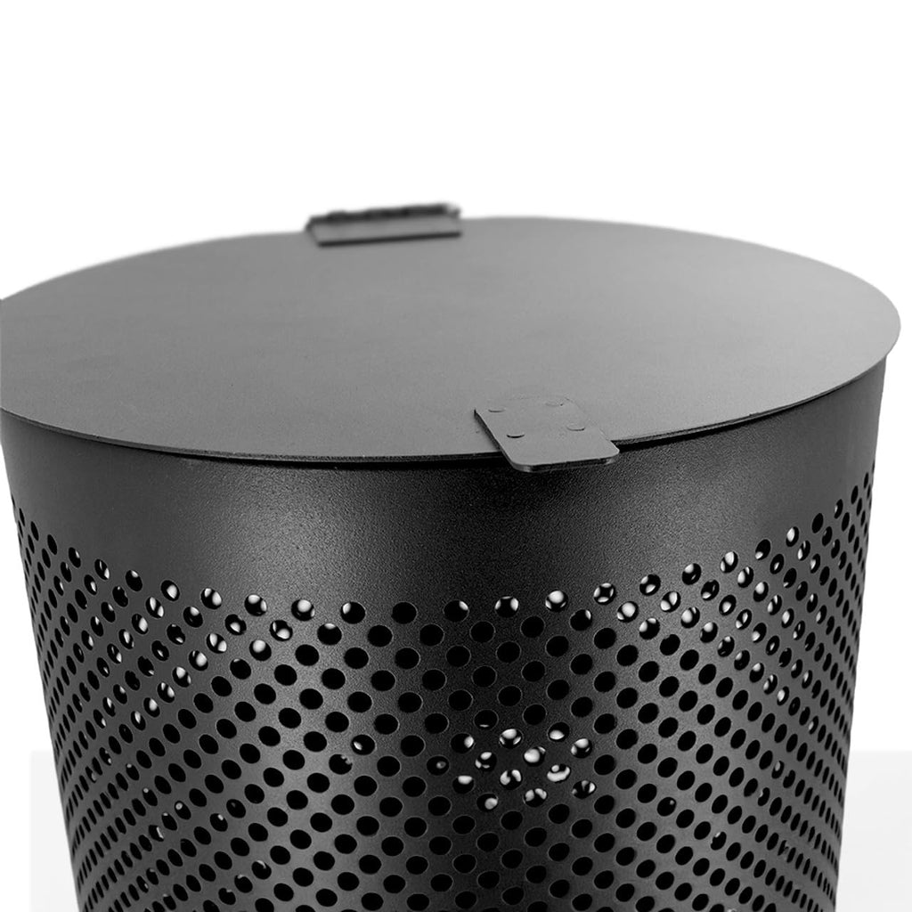 ZERO WASTE USA - Round Outdoor 10 Gallon Capacity Waste Can - 100% Rust-Free, Powder-Coated, Commercial Grade Aluminum to Withstand Weather. 10-Year Warranty (Matte Black)
