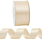 HUIHUANG Champagne Satin Wired Ribbon 1-1/2" Light Champagne Wire Edge Ribbon - Image 7