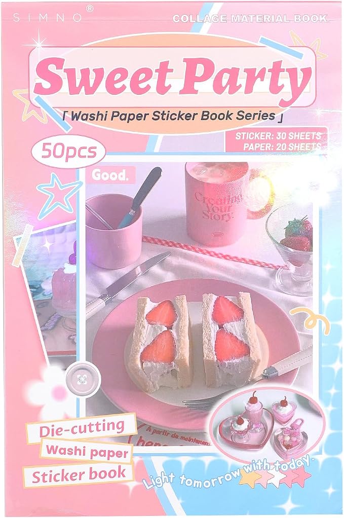 Girl's Korean Retro Sticker Book, Dessert Party Theme by Unknown