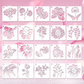 20 Pcs Flower Stencils for Crafts Reusable Flower Stencils for Painting on Wood by Unknown