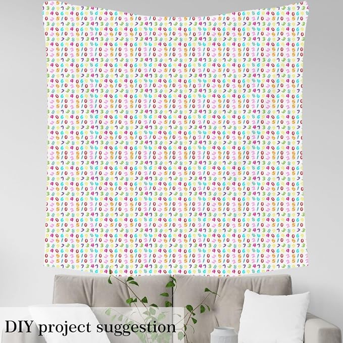 Cartoon Digit Fabric by The Yard, Colorful Digital Print Flannel Polyester - Image 4