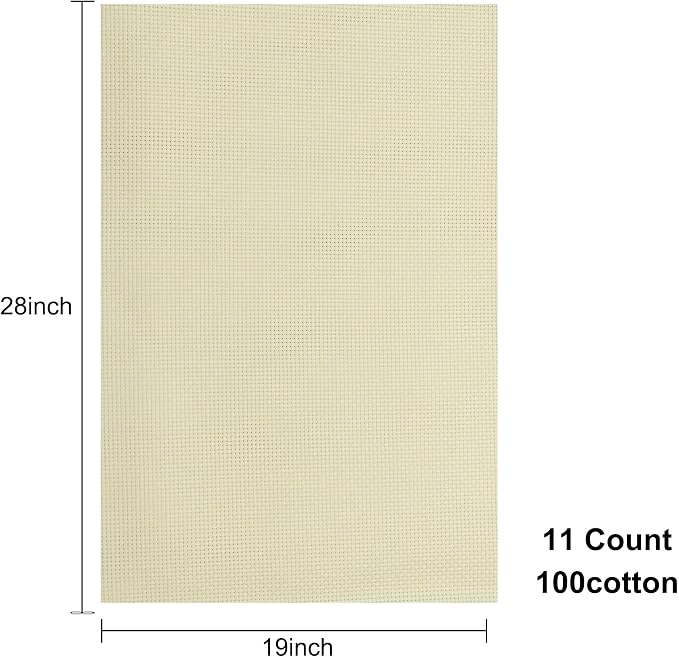 Aida Cloth 11 Count Cross Stitch Fabric, 19×28inch | Enables Easy Needle - Image 2