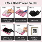 Falling in Art Linocut Kit for Printmaking, Rubber Stamp Carving Printing Kit - Image 5