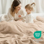 100% Cotton Muslin Blanket 40" x 40", Breathable and Lightweight Cotton Throw - Image 2
