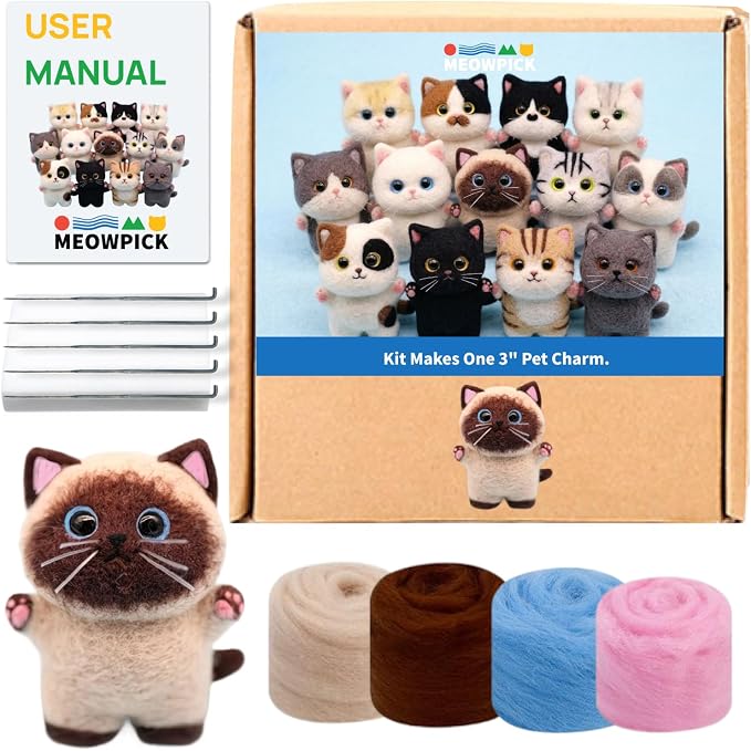 MeowPick Needle Felting Kit, Wool Felting Kit by MEOWPICK