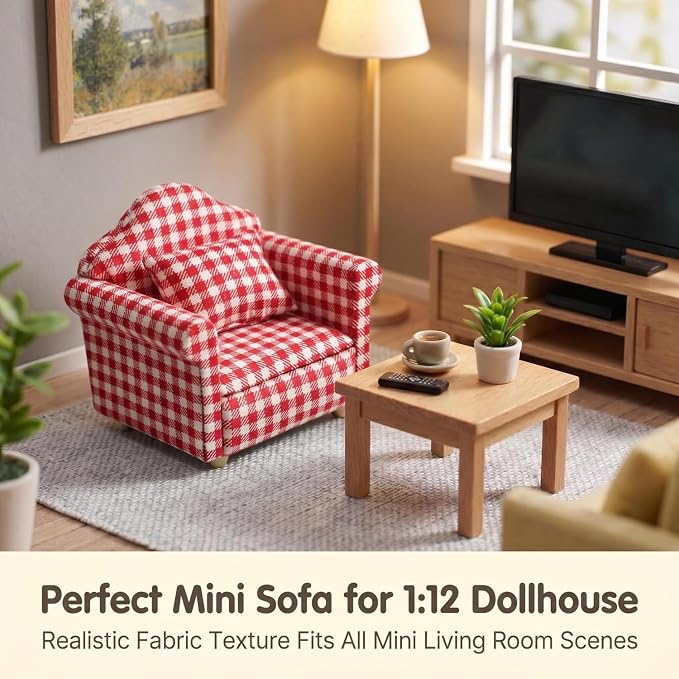 Cutemini Dollhouse Furniture 1/12 Miniature Couch - Image 4